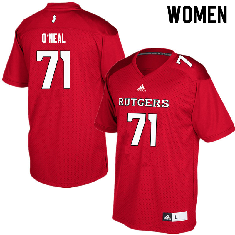 Women #71 Raiqwon O'Neal Rutgers Scarlet Knights College Football Jerseys Sale-Red - Click Image to Close